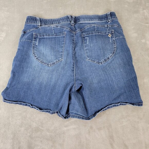 Democracy Womens Shorts 18W Plus Ab Technology Medium Blue Denim Comfy SHO19E - Picture 6 of 10